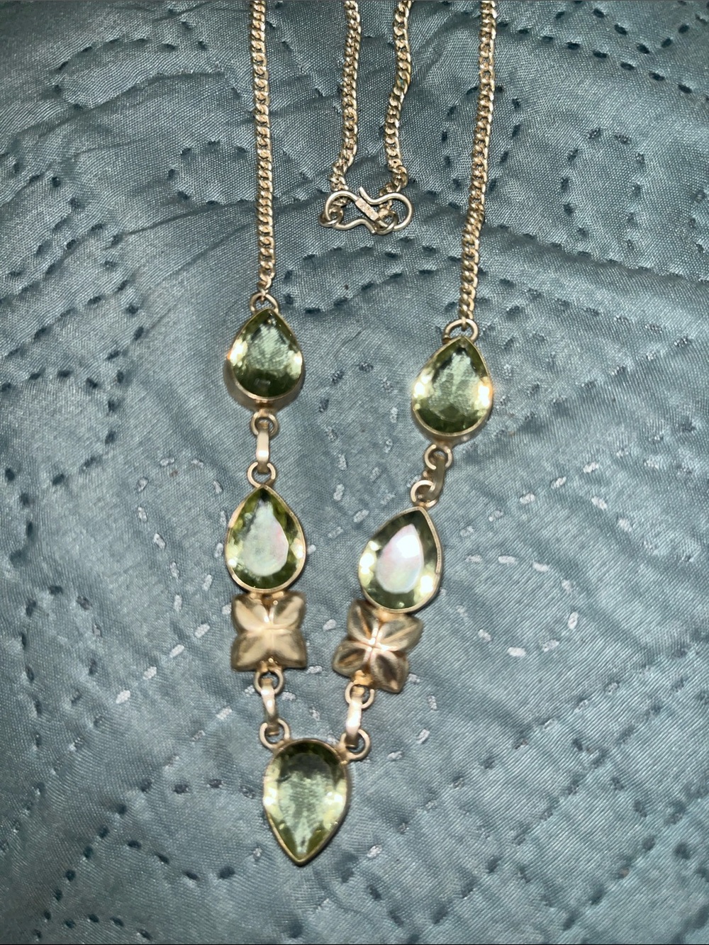 Vintage Green Amethyst Necklace